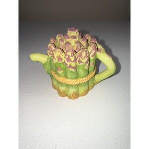 Vintage AVON 1996 SEASON'S HARVEST MINIATURE TEAPOT COLLECTION "ASPARAGUS".